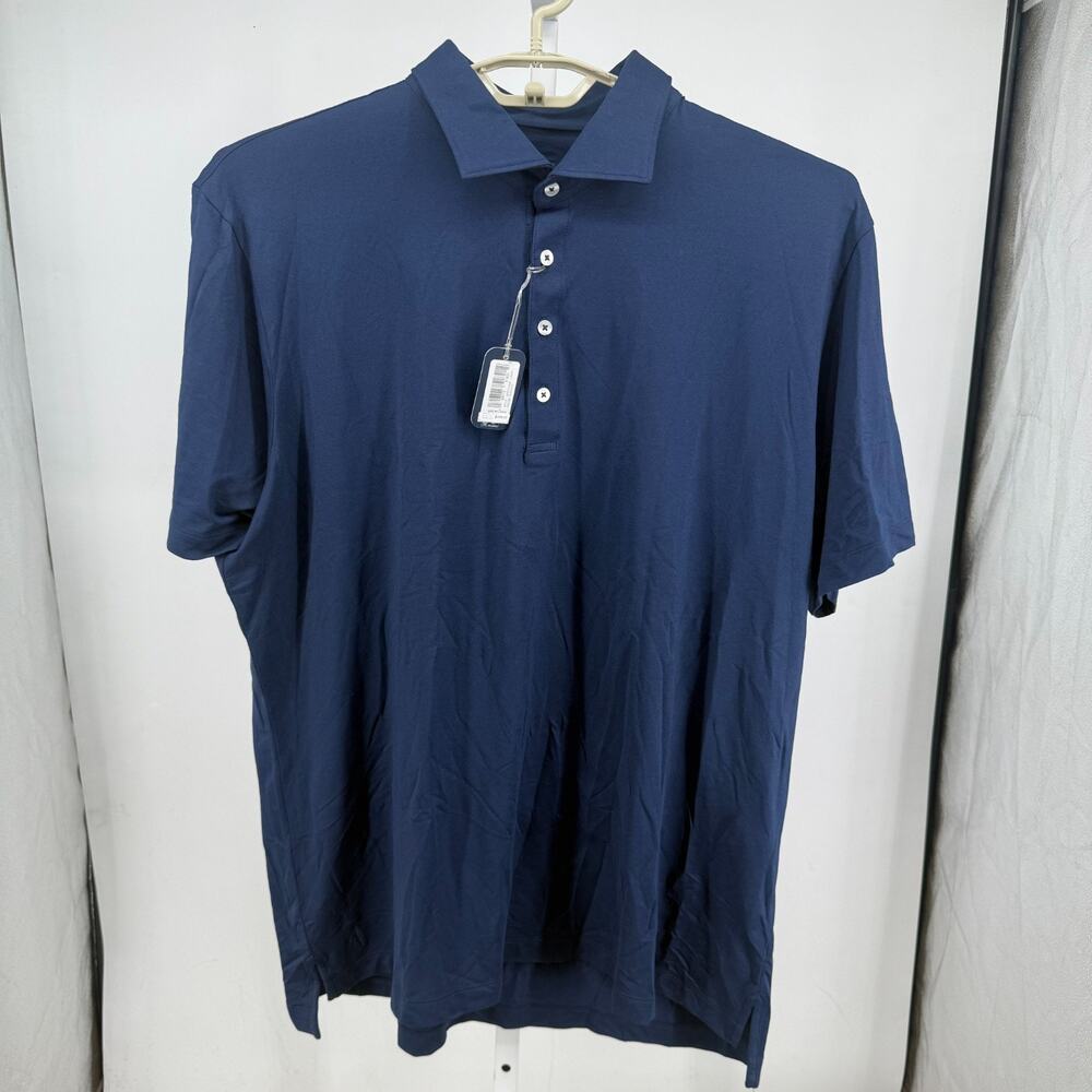 johnnie-O Idris Golf Polo Shirt Mens 2XL Midnight Blue Short Sleeve Knit Sports